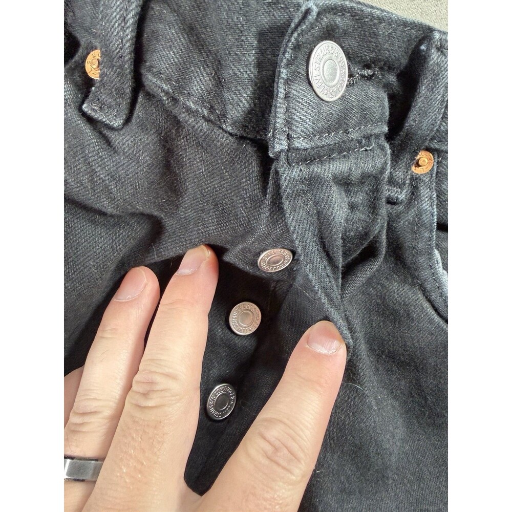 Levis 501 Premium Jeans Mens 31x32 Black Straight Leg Button Fly Casual Big E - Picture 5 of 12